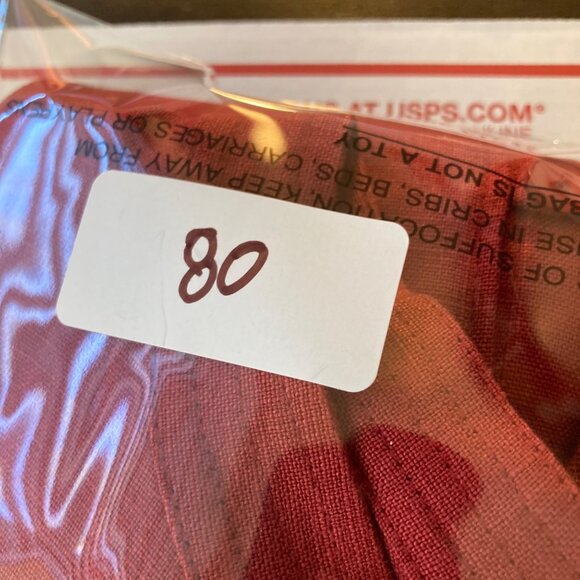 Womens Vintage Laura Ashley V Neck Linen Button Tunic 3/4 Sleeve XL Red - Picture 9 of 9